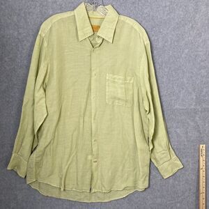 Robert Talbott Carmel Shirt Long Sleeve Button Up Linen Tencel Men's Size Large